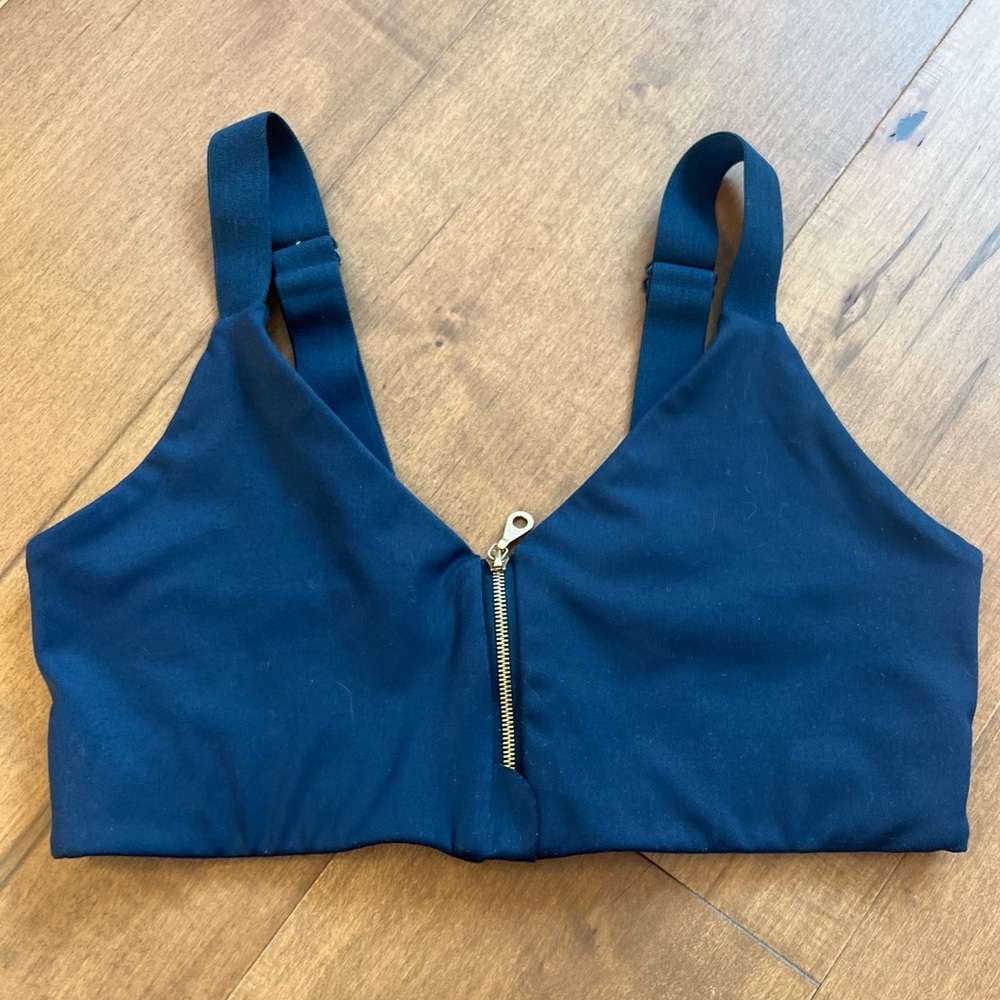 Girlfriend Collective Zipper Bra S Navy